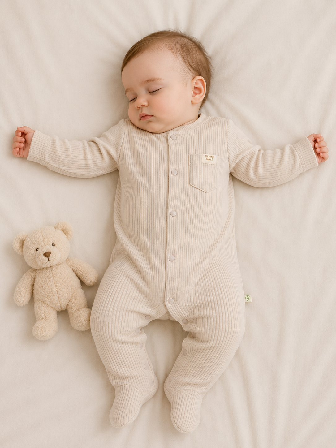 Baby Strampler mit Fuß - Modal Nature Relax - Beige
