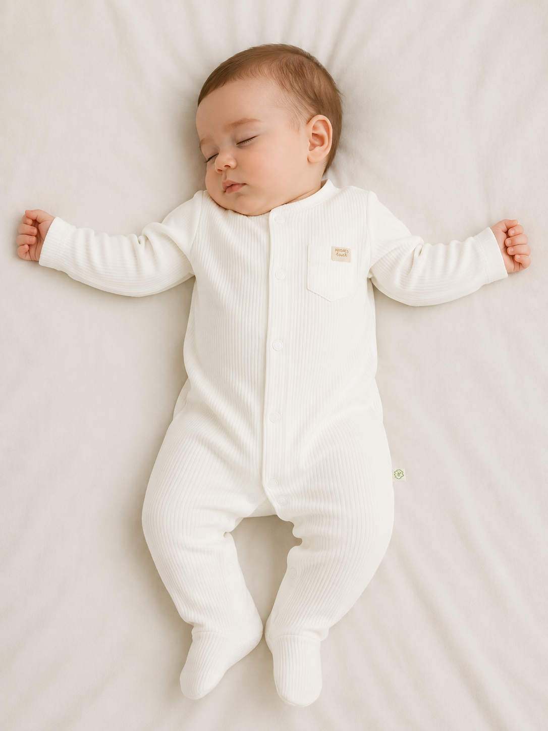 Baby Strampler mit Fuß - Modal Nature Relax - Ecru
