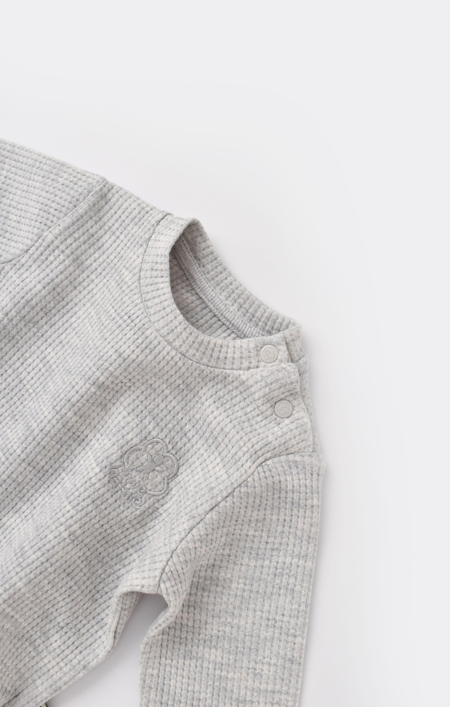 Nature In Waffle Pyjama Set - Grau