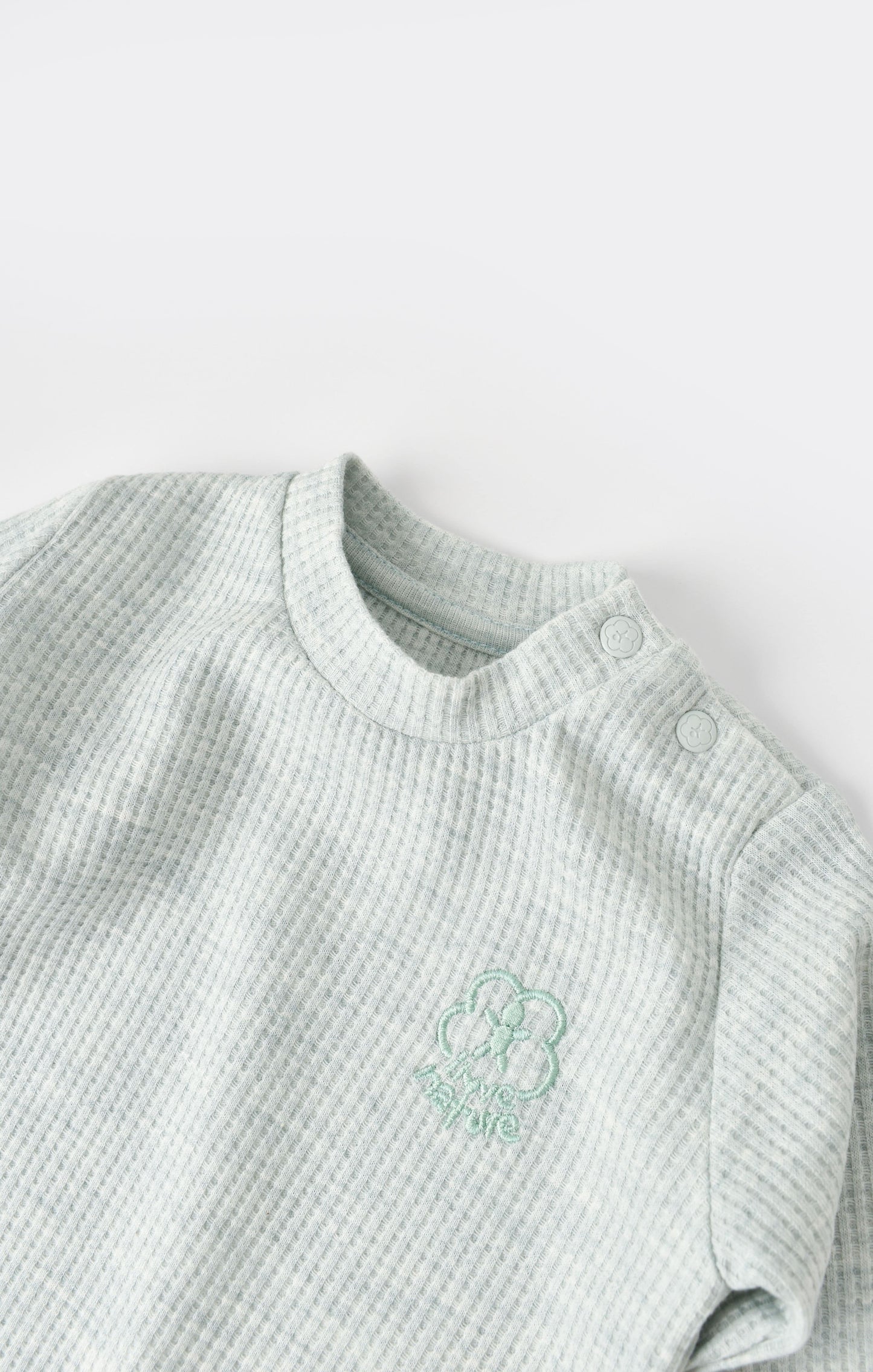 Nature In Waffle Pyjama Set - Grün