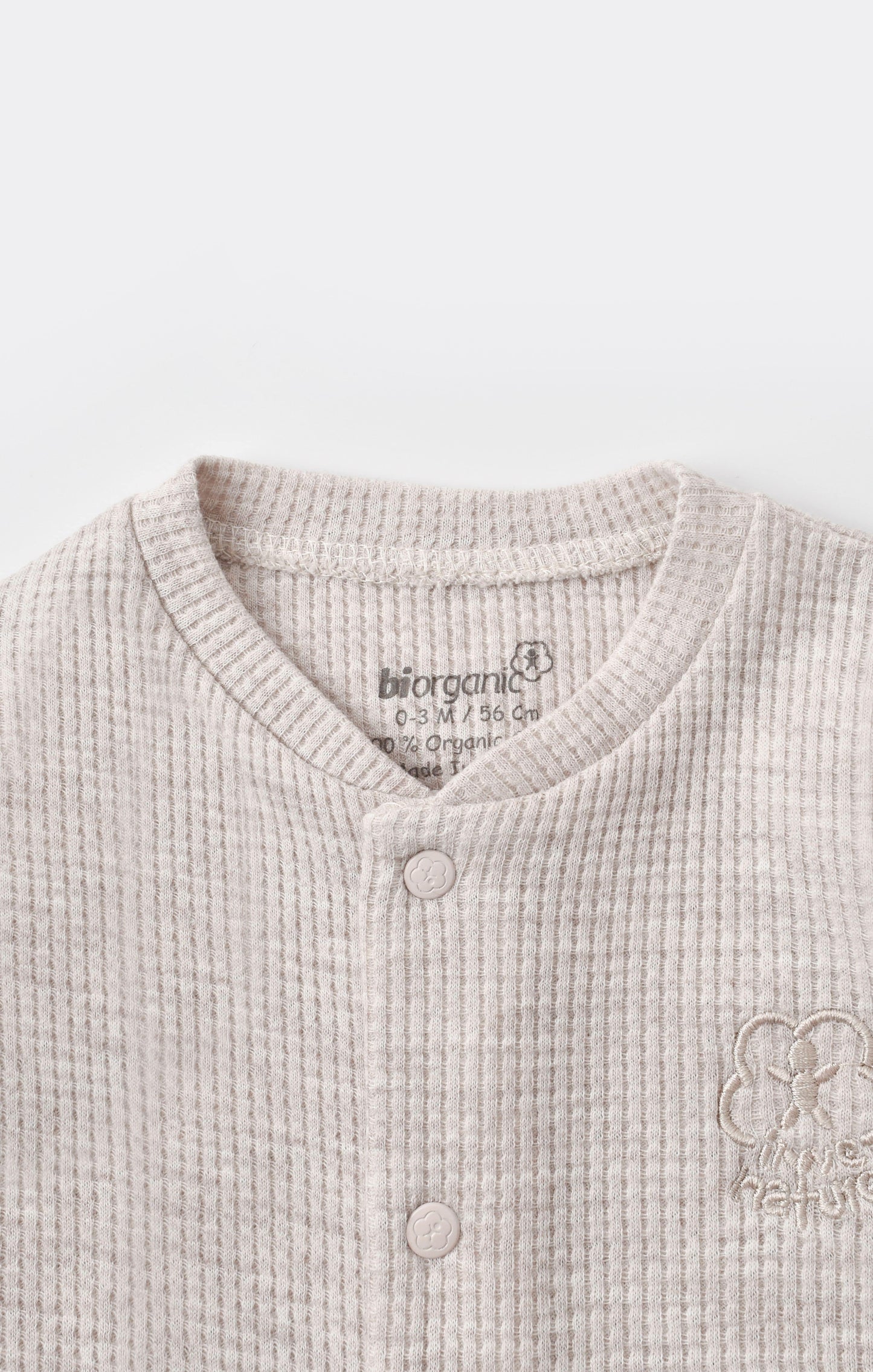 Nature In Waffle Strampler geknöpft - Braun