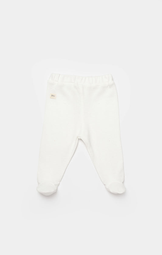 Waffle Smile Hose mit Fuß - Ecru