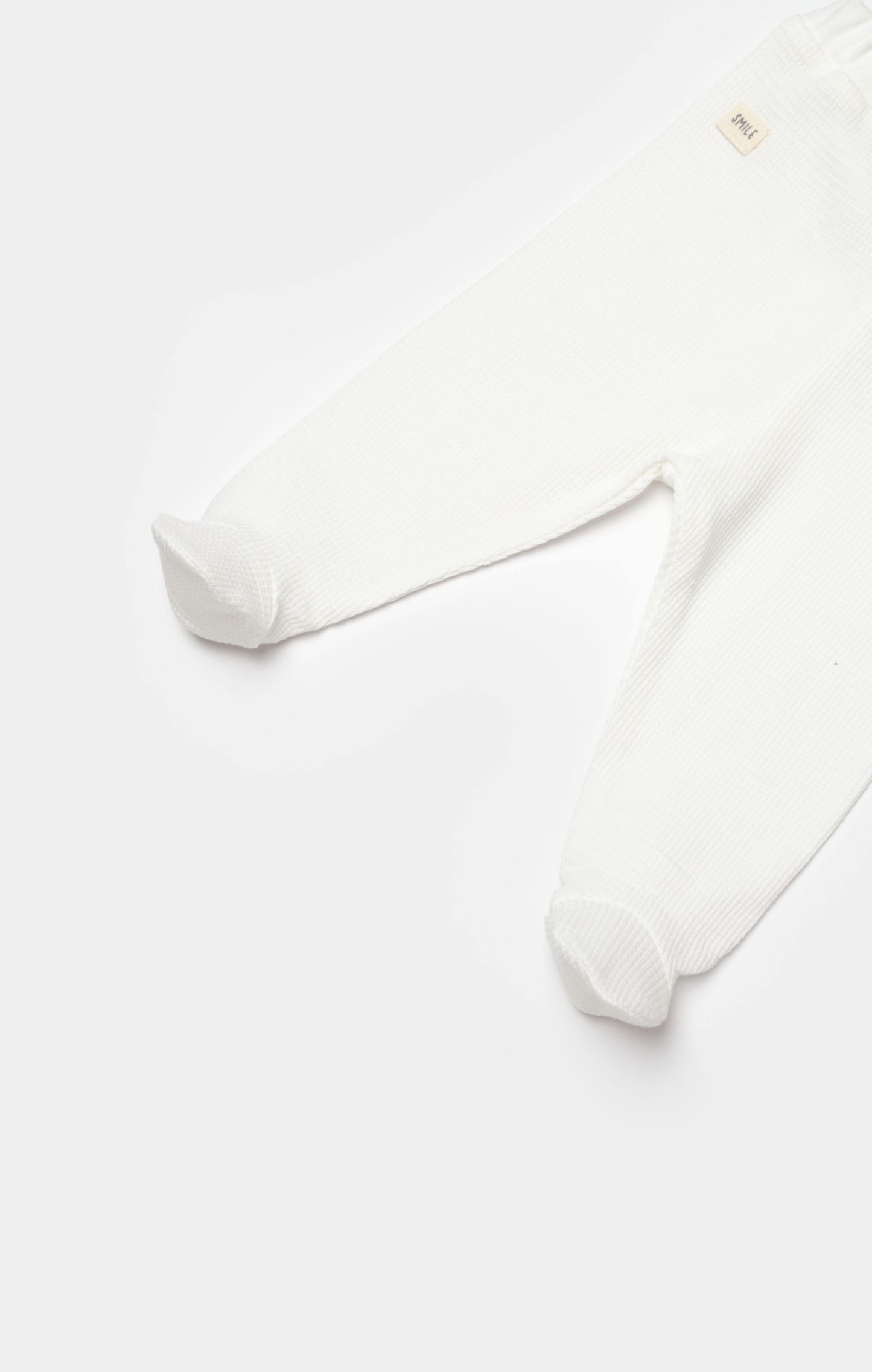 Baby Hose mit Fuß - Waffle Smile - Ecru