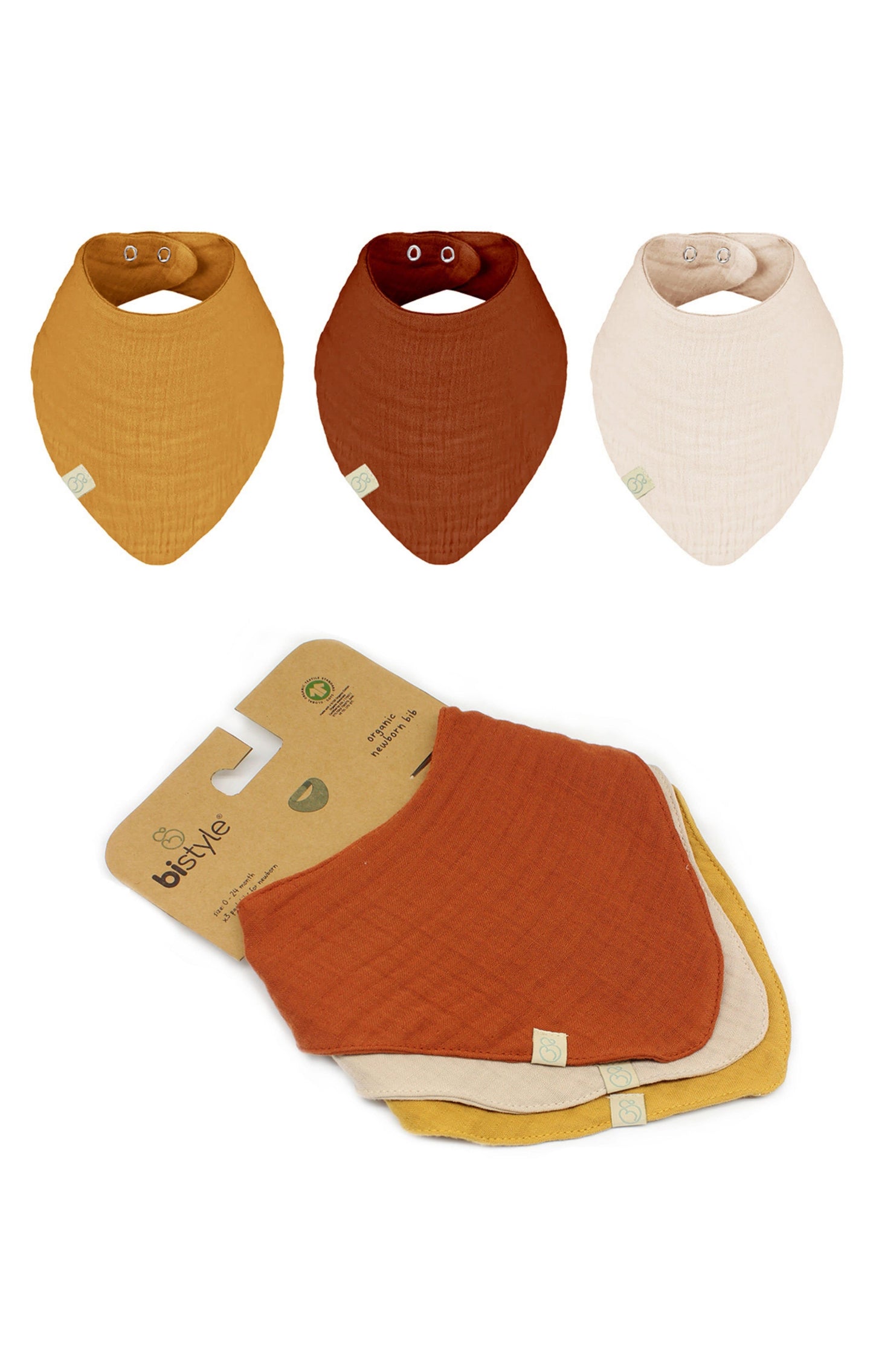 Musselin Dreieckstuch 3er-Pack - Autumn Style