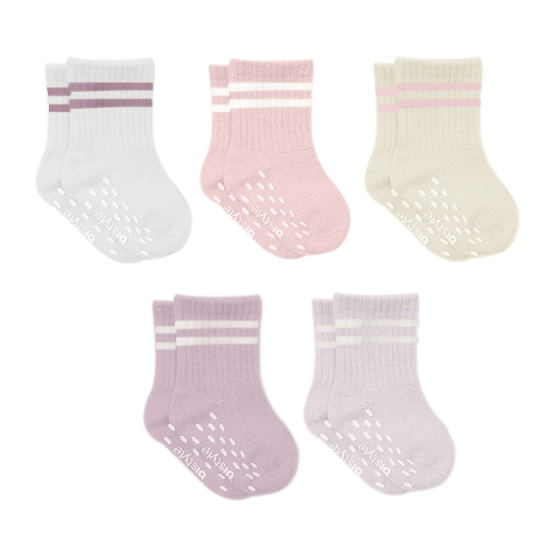 Baby-Socken 5er-Pack – Kurzsocken, GOTS-zertifiziert, hoher Baumwollanteil Rutschfeste Sohle