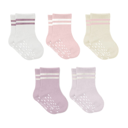 Baby-Socken 5er-Pack – Kurzsocken, GOTS-zertifiziert, hoher Baumwollanteil Rutschfeste Sohle