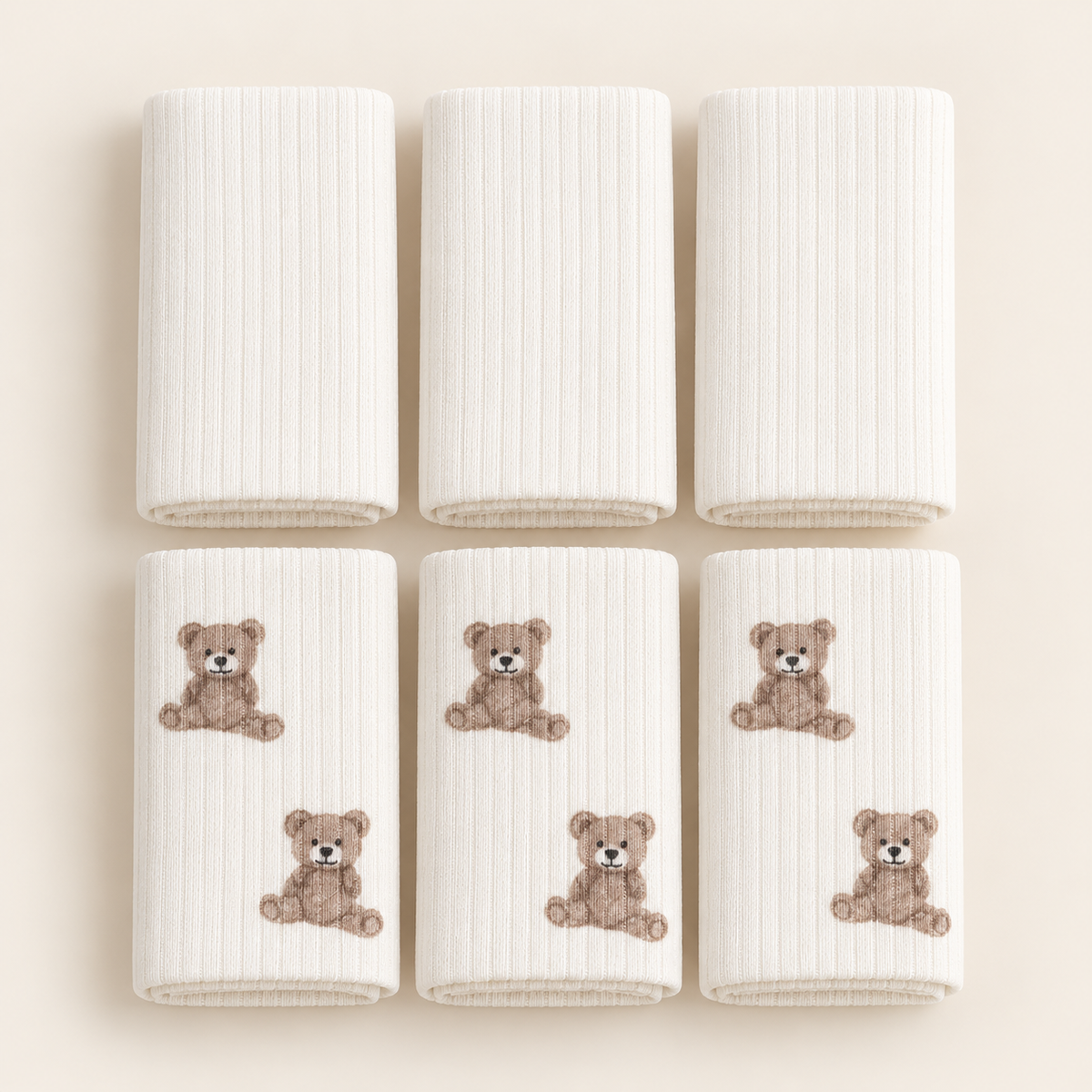 Baby Spucktücher 6er Set | 20 x 20 cm | 100 % Bio-Baumwolle | mit kleinen Motiven