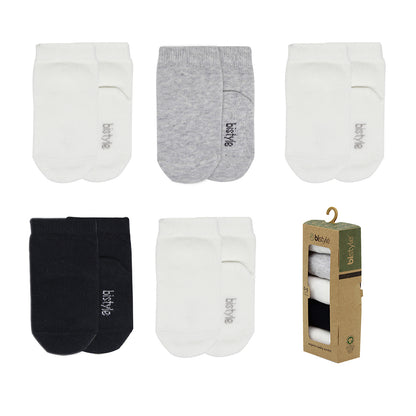 Baby-Socken Basic 5er-Pack – Kurzsocken - 0-6 Monate, Gots zertifiziert, hoher Baumwollanteil