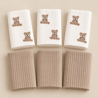 Baby Spucktücher 6er Set | 20 x 20 cm | 100 % Bio-Baumwolle | mit kleinen Motiven