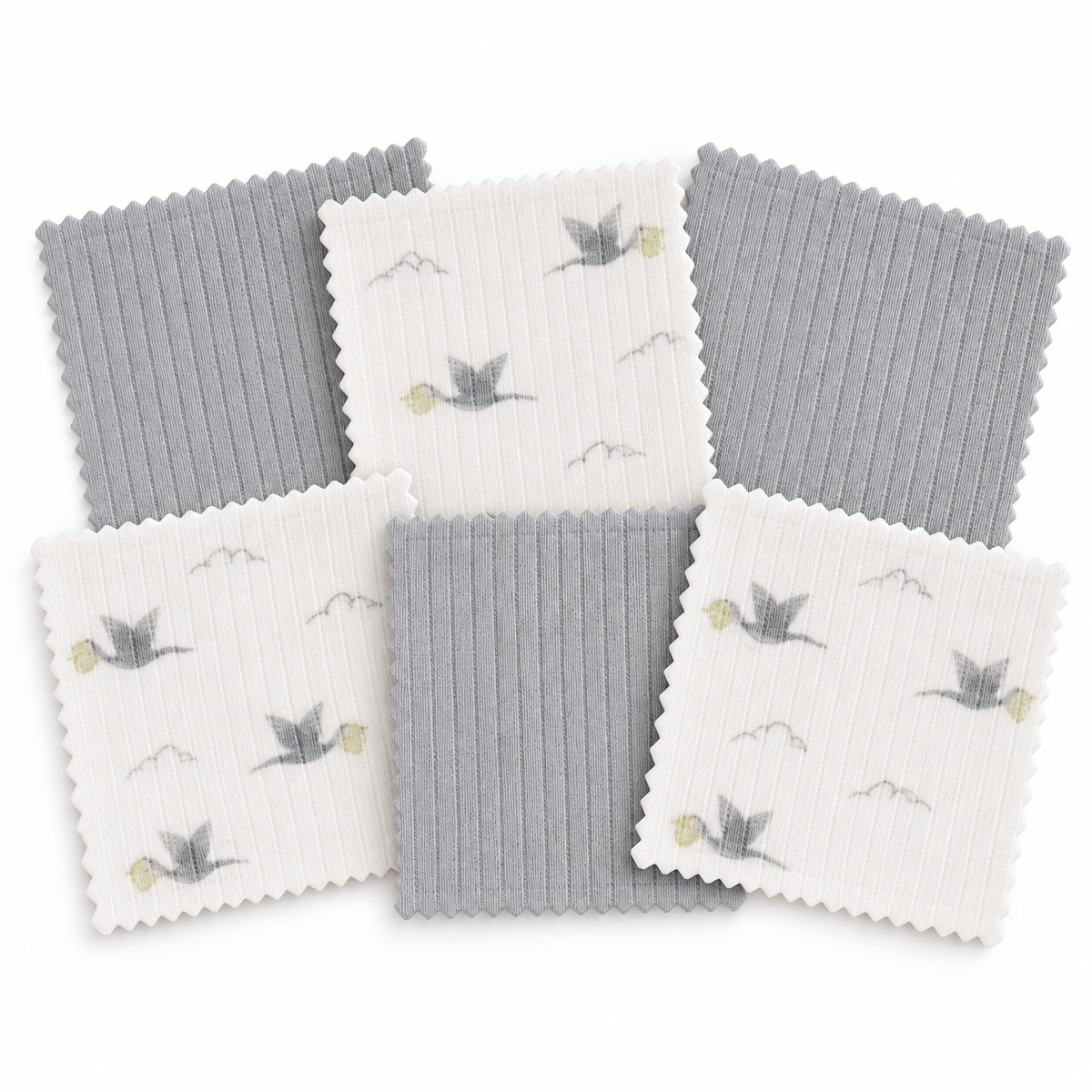 Baby Spucktücher 6er Set | 20 x 20 cm | 100 % Bio-Baumwolle | mit kleinen Motiven