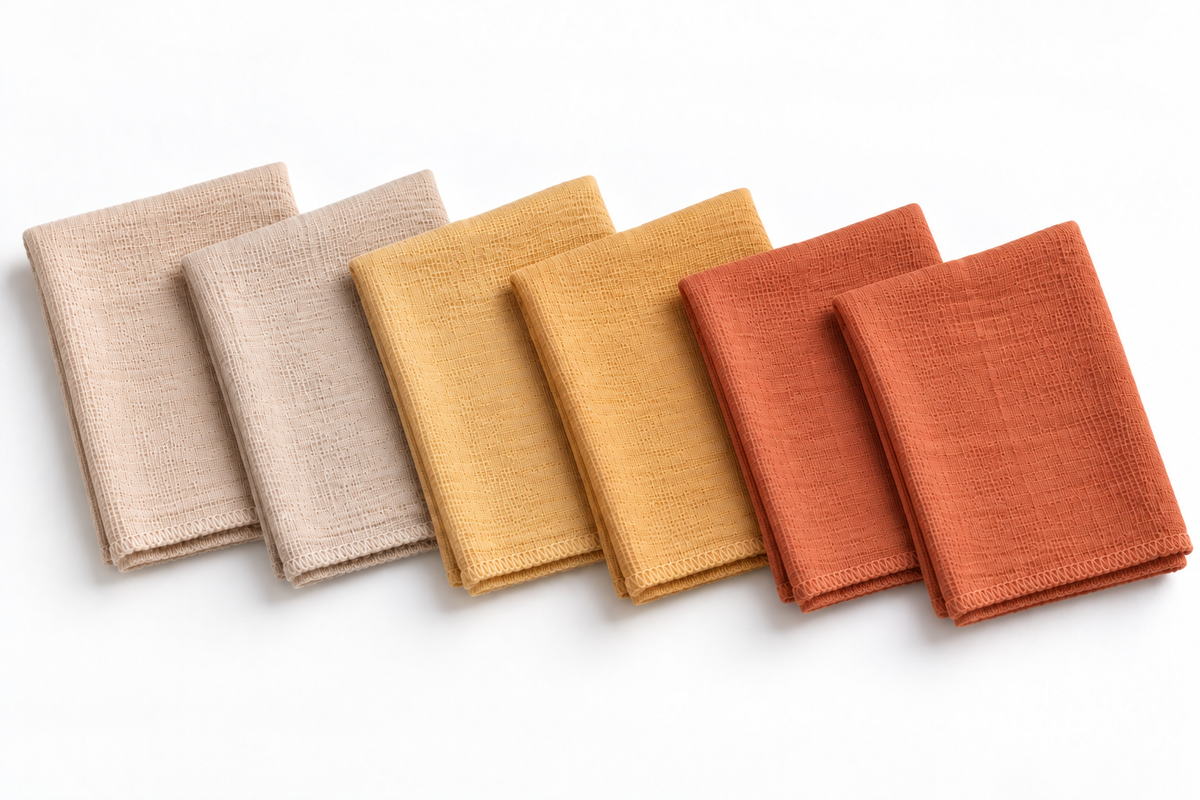 Musselin-Mundtücher - extra dicker 4 lagiger - 20x20cm - 6er Pack - zertifiziert – Bio Baumwolle