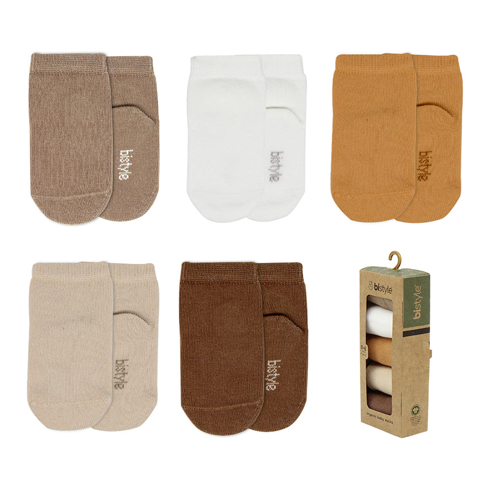 Baby-Socken Basic 5er-Pack – Kurzsocken - 0-6 Monate, Gots zertifiziert, hoher Baumwollanteil