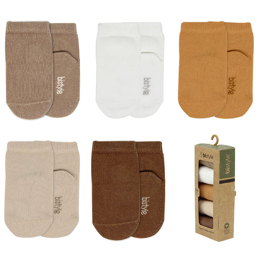 Baby-Socken Basic 5er-Pack – Kurzsocken - 0-6 Monate, Gots zertifiziert, hoher Baumwollanteil