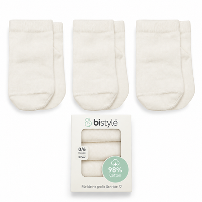Baby Socken - 3er Pack - Gots Zertifikat -  98%Bio-Baumwolle