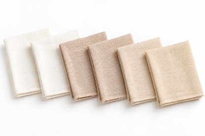Musselin-Mundtücher - extra dicker 4 lagiger - 20x20cm - 6er Pack - zertifiziert – Bio Baumwolle