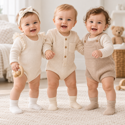 Baby Socken - 3er Pack - Gots Zertifikat -  98%Bio-Baumwolle