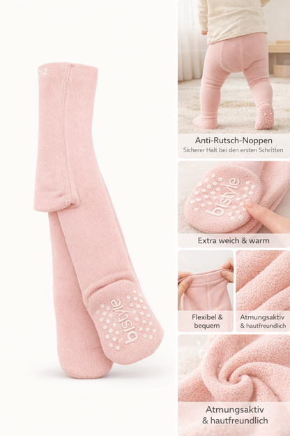 Anti-Rutsch Frottee Strumpfhose - Rosa