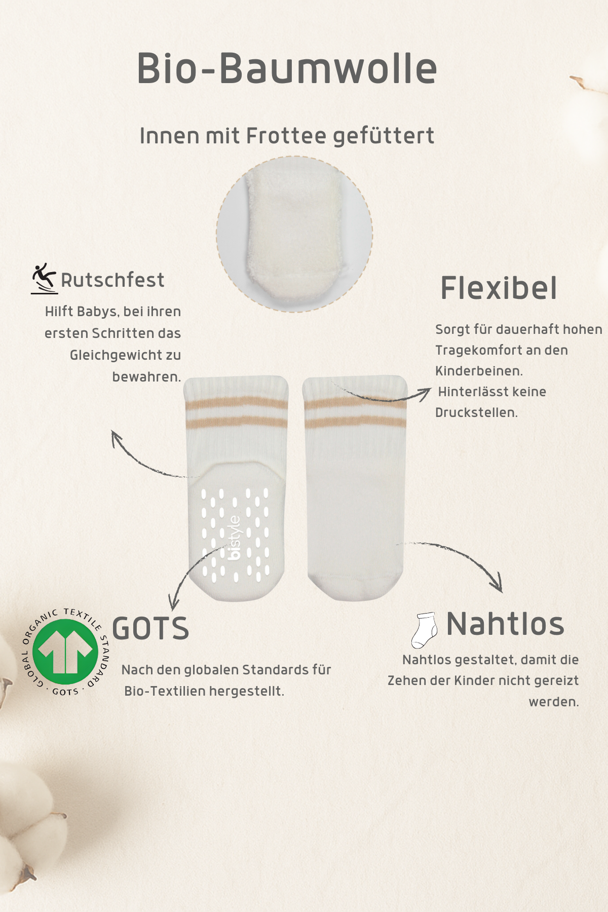 Baby Tennis Socken Bio-Baumwolle 4er Pack