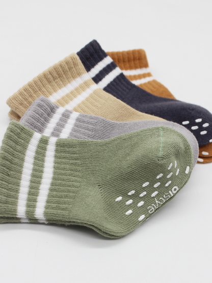 Baby-Socken 5er-Pack – Kurzsocken, GOTS-zertifiziert, hoher Baumwollanteil Rutschfeste Sohle