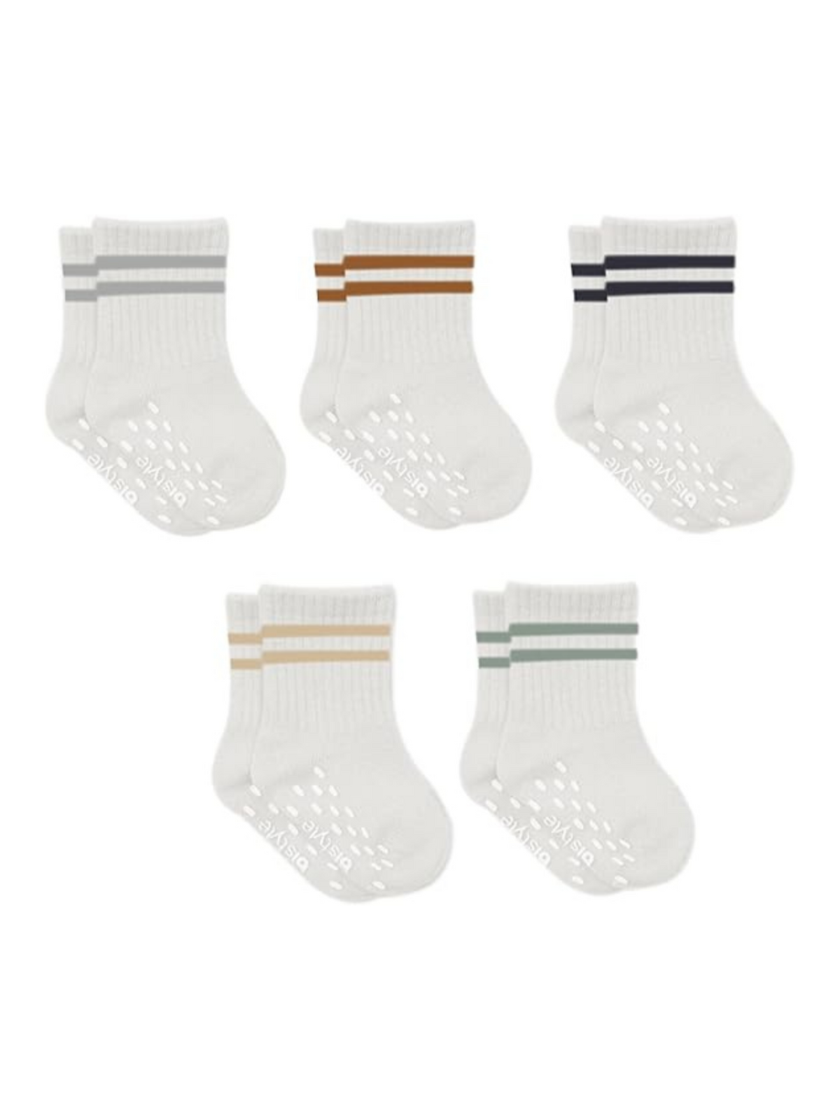 Baby-Socken 5er-Pack – Kurzsocken, GOTS-zertifiziert, hoher Baumwollanteil Rutschfeste Sohle