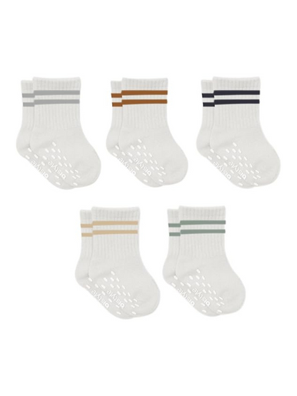 Baby-Socken 5er-Pack – Kurzsocken, GOTS-zertifiziert, hoher Baumwollanteil Rutschfeste Sohle