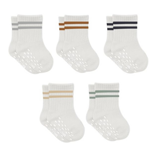 Baby-Socken 5er-Pack – Kurzsocken, GOTS-zertifiziert, hoher Baumwollanteil Rutschfeste Sohle
