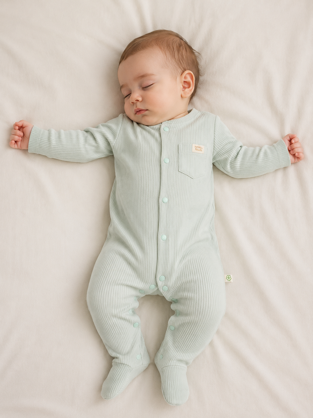 Baby Strampler mit Fuß - Modal Nature Relax - Mint