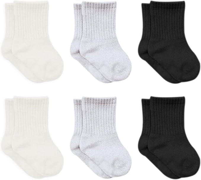 Baby Socken - (6er Pack) - Schwarz Ecru Grau