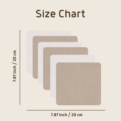 Musselin-Mundtücher - extra dicker 4 lagiger - 20x20cm - 6er Pack - zertifiziert – Bio Baumwolle