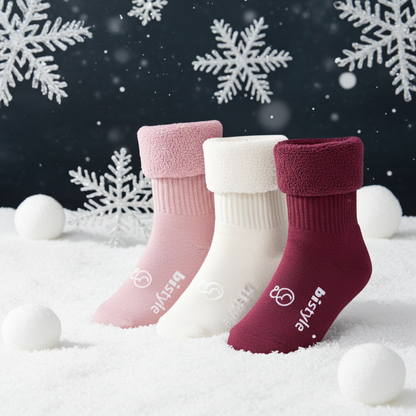 Anti-Rutsch Frottee Socken (3er Pack) - Rose Style