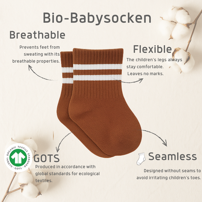 Basic Socken (6er Pack) - Braun Mix Gestreift