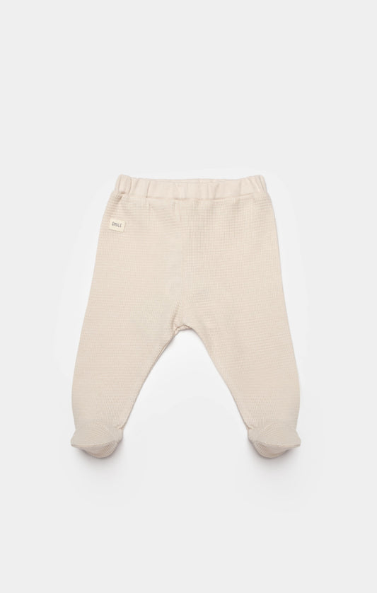 Waffle Smile Hose mit Fuß - Beige