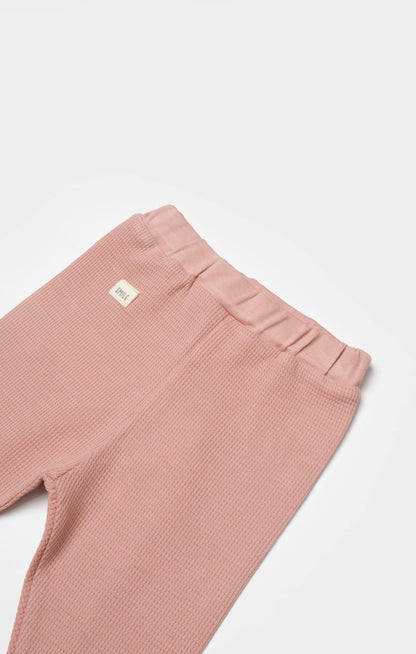 Waffle Smile Hose mit Fuß - Coral