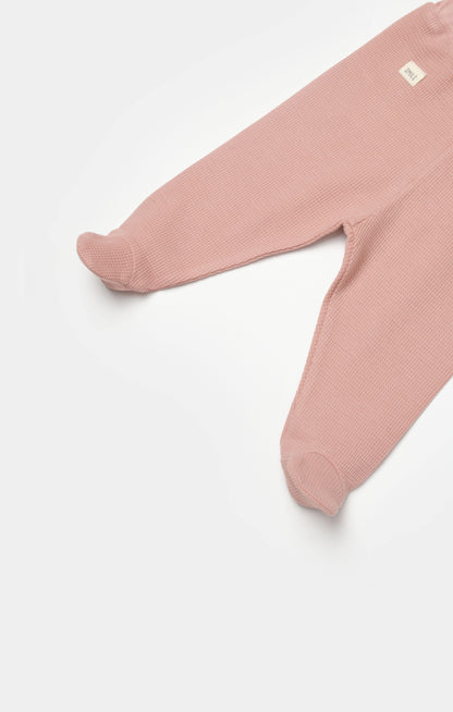 Waffle Smile Hose mit Fuß - Coral