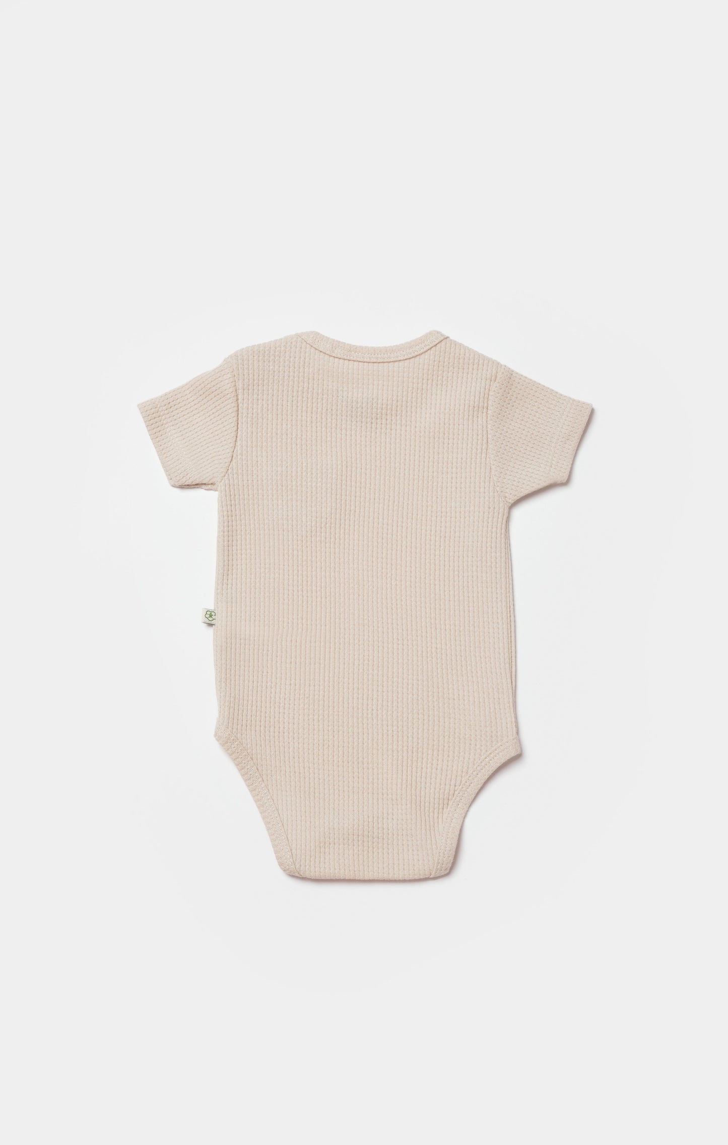 Waffle Smile Kurzarmbody - Beige