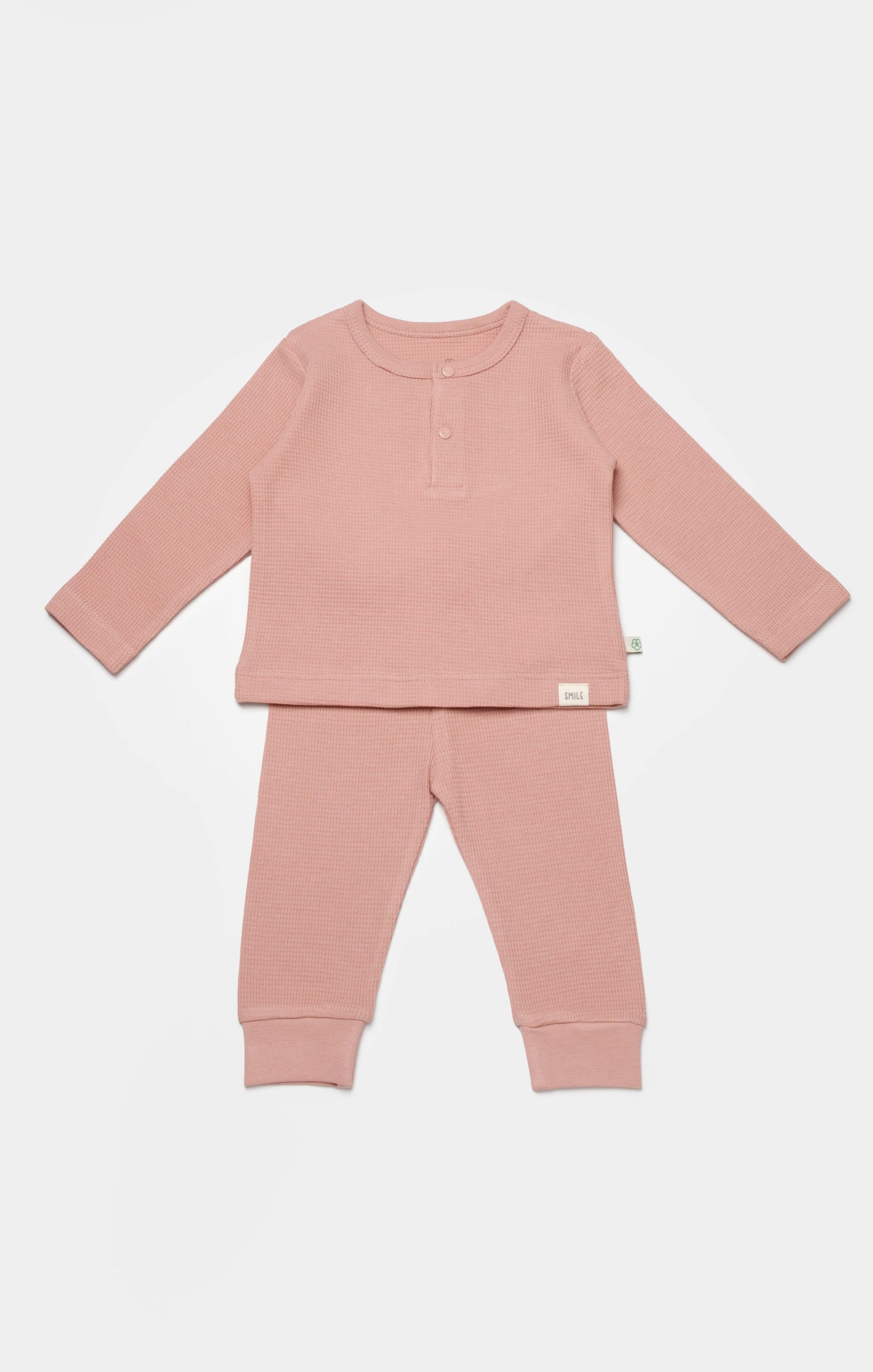 Waffle Smile Pyjama Set - Coral