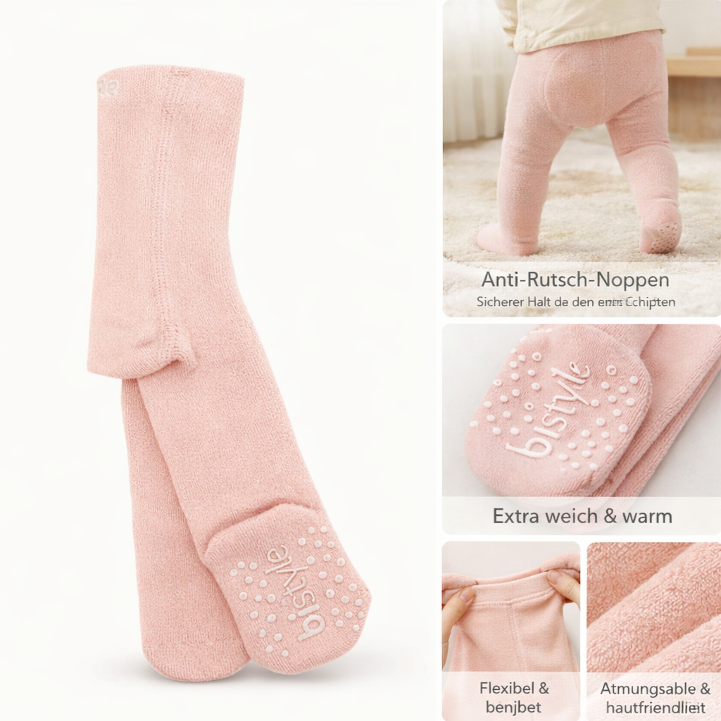Anti-Rutsch Frottee Strumpfhose - Rosa
