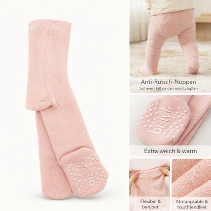 Anti-Rutsch Frottee Strumpfhose - Rosa