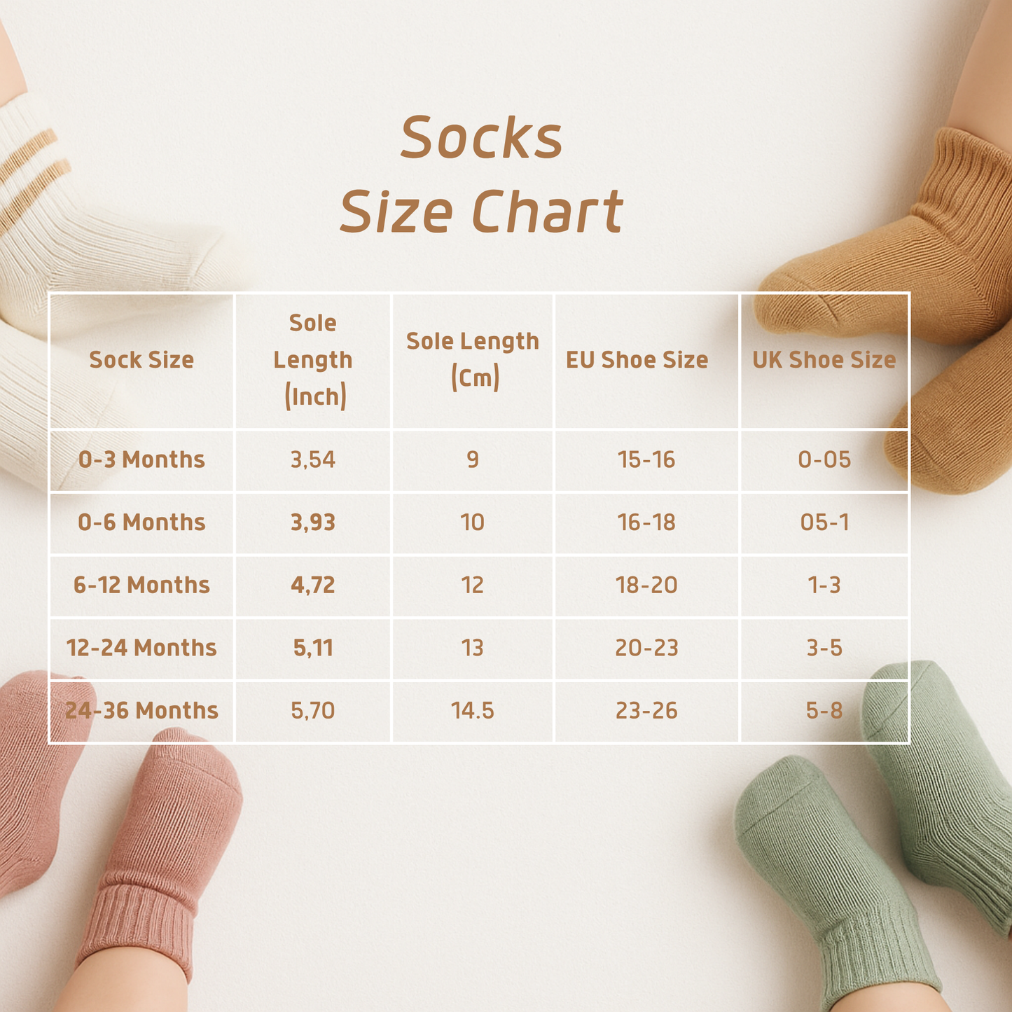 Baby Socken - (6er Pack) - Schwarz Ecru Grau