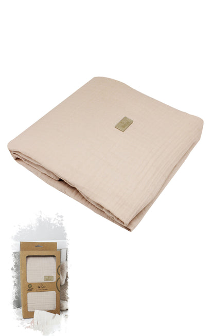 Musselin Babydecke 120x120 (4-lagig) - Beige