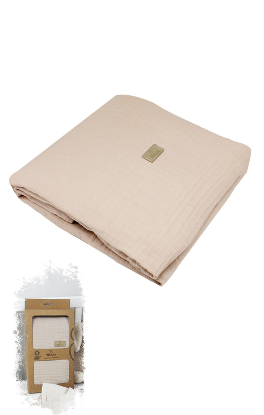 Musselin Babydecke 120x120 (4-lagig) - Beige