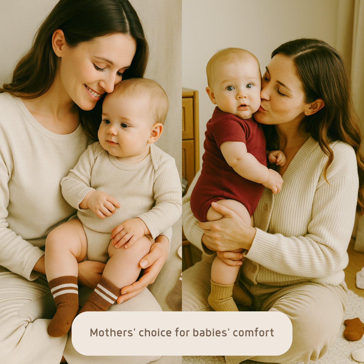 Basic Socken (6er Pack) - Braun Mix Gestreift